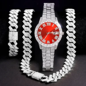 3pcs Men's Silver Watch